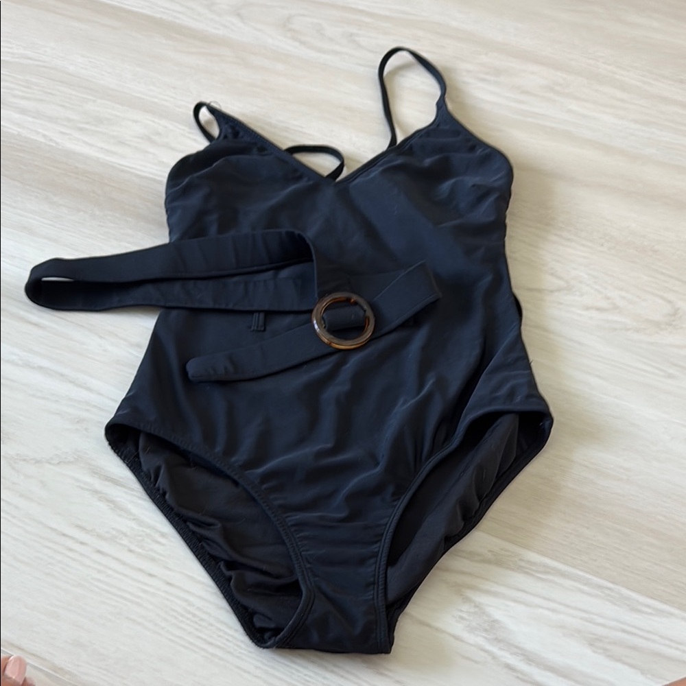 ASOS belted Black one piece medium